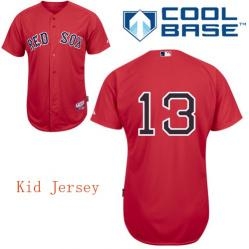 mlb kid jerseys boston red sox 13# crawford red cool base jerseys