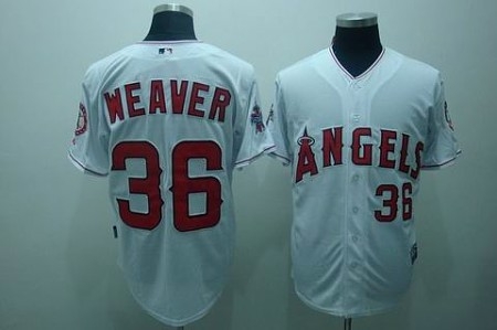 mlb los angeles angels #36 weaver white(cool base)