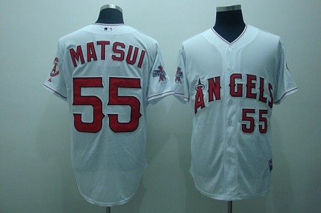 mlb los angeles angels #55 matsui white(cool base)