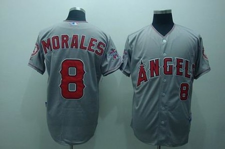 mlb los angeles angels #8 morales grey(cool base)