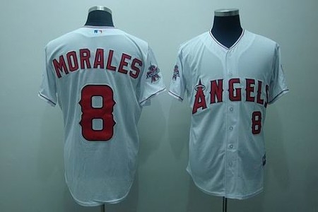 mlb los angeles angels #8 morales white(cool base)