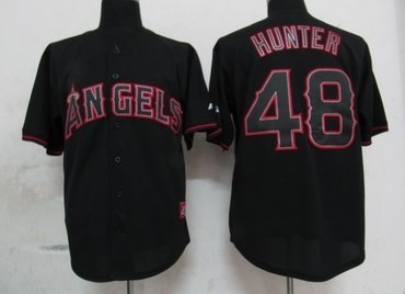 mlb los angeles angels 48 hunter black fashion jerseys