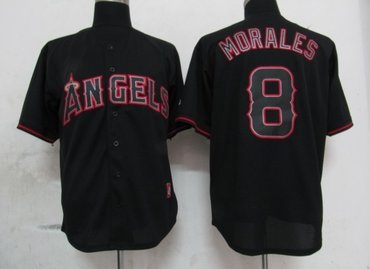 mlb los angeles angels 8 morales black fashion jerseys