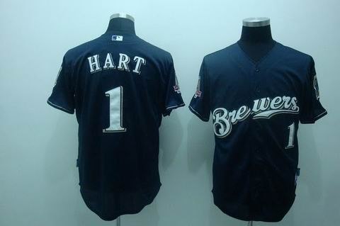mlb milwaukee brewers #1 hart blue[40th patch cool base]