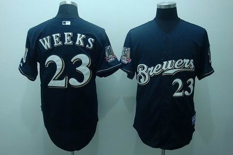 mlb milwaukee brewers #23 weeks blue[40th patch cool base]