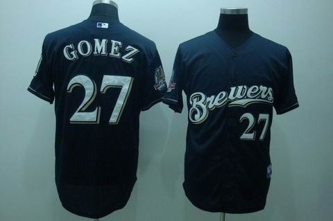 mlb milwaukee brewers #27 gomez blue[40th patch cool base]