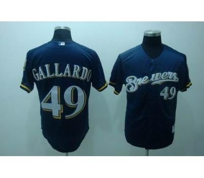 mlb milwaukee brewers #49 gallardo blue