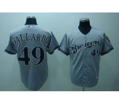 mlb milwaukee brewers #49 gallardo grey