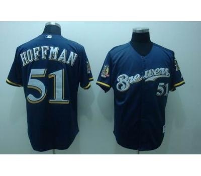 mlb milwaukee brewers #51 hoffman blue[40th patch]