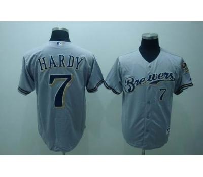 mlb milwaukee brewers #7 hardy grey