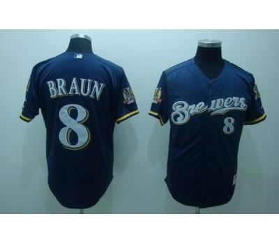 mlb milwaukee brewers #8 braun blue