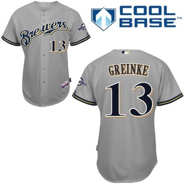 mlb milwaukee brewers 13# greinke grey kid jerseys
