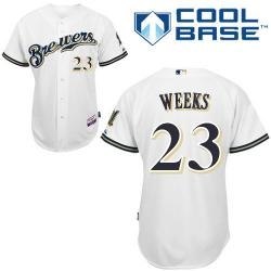 mlb milwaukee brewers 23# rickie weeks white cool base jerseys