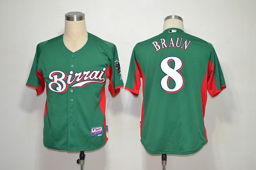 mlb milwaukee brewers 8 ryan braun green jerseys