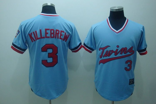 mlb minnesota twins ##3 killebrew baby blue[cooperstown throwback]