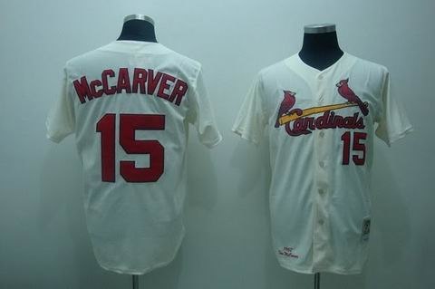 mlb st.louis cardinals #15 edmonds m&n cream