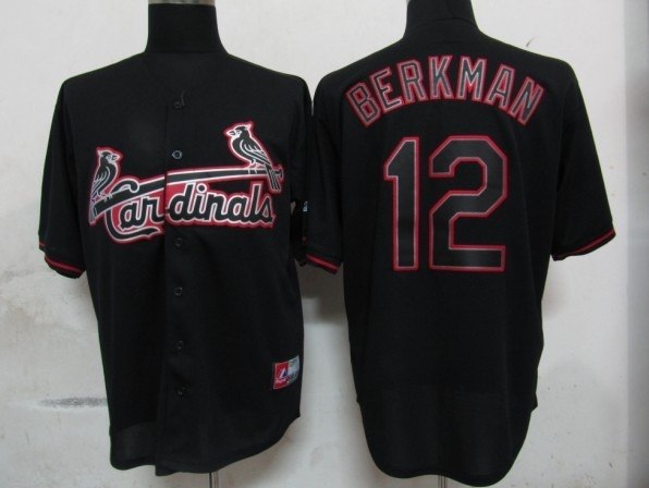 mlb st.louis cardinals 12 berkman black fashion jerseys