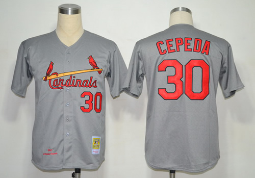MLB Jerseys St. Louis Cardinals #30 Orlando Cepeda Grey M&N 1967)