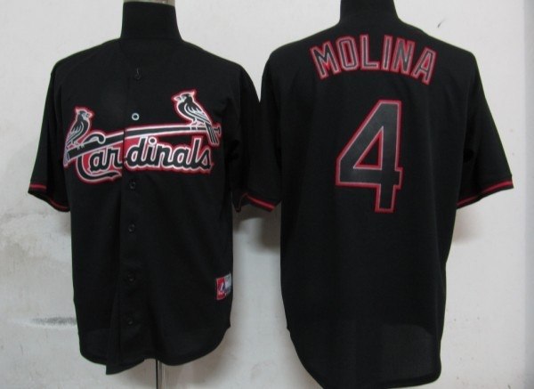 mlb st.louis cardinals 4 molina black fashion jerseys