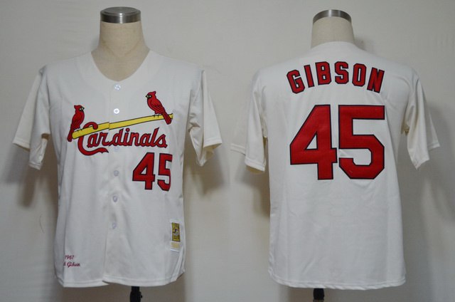 mlb st.louis cardinals 45 gibson white(cool base)