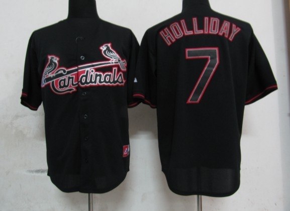 mlb st.louis cardinals 7 holliday black fashion jerseys