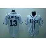 mlb tampa bay rays #13 crawforo white(2008 ws patch)