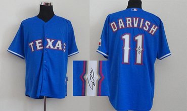 mlb texas rangers #11 darvish blue Signed Jersey