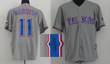 mlb texas rangers #11 darvish grey Signed Jersey