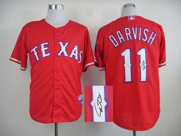 mlb texas rangers #11 darvish red Signed Jersey
