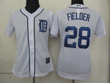 mlb women jerseys detroit tigers 28 fielder white