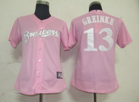 mlb women jerseys milwaukee brewers 13 greinke pink mlb women jerseys milwaukee brewers 13 greinke pink