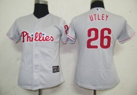 mlb women jerseys philadephia phillis 26 utley gray mlb women jerseys philadephia phillis 26 utley gray