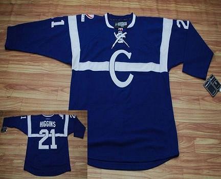 montreal canadiens #21 higgins blue c patch jersey