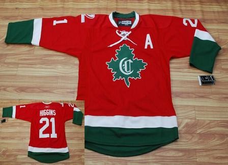 montreal canadiens #21 higgins red jersey