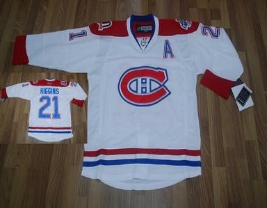 montreal canadiens #21 higgins white ch patch jersey