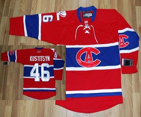 montreal canadiens #46 kostitsyn red ca patch jersey