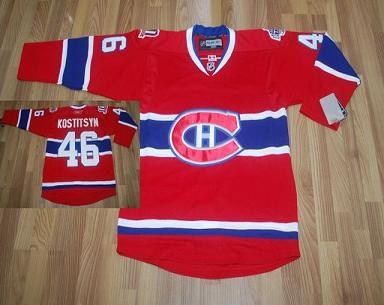 montreal canadiens #46 kostitsyn red ch patch jersey