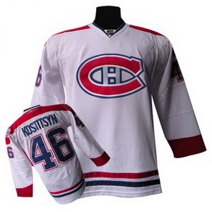 montreal canadiens #46 kostitsyn white ch patch jersey