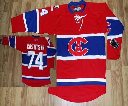 montreal canadiens #74 s.kostitsyn red ca patch jersey