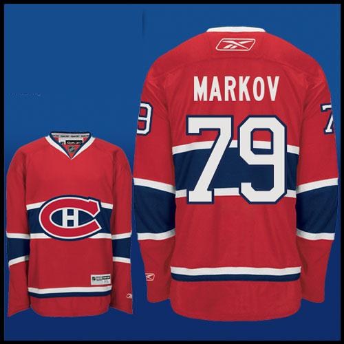 montreal canadiens #79 markov red ch patch jersey