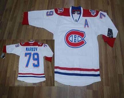 montreal canadiens #79 markov white ch patch jersey