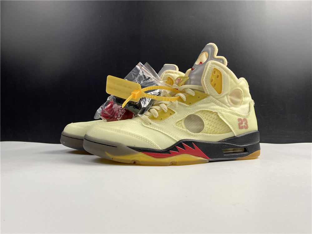 OFF-WHITE x Air Jordan 5 “Sail” DH8565-100