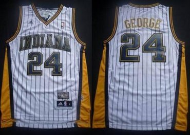 nba Indiana Pacers 24 Paul George White Strip Revolution 30 Swingman NBA Jerseys