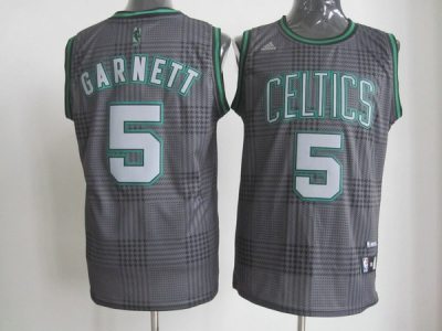 nba boston celtics #5 garnett black-grey jerseys (2012)