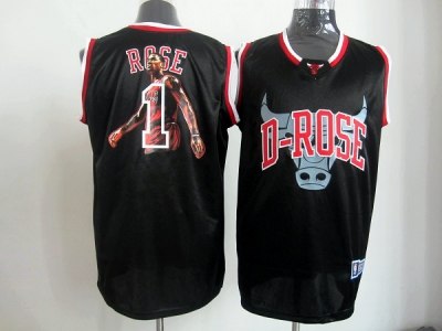 nba chicago bulls #1 rose black(limited edition)