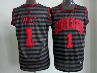 nba chicago bulls #1 rose grey(black strip)