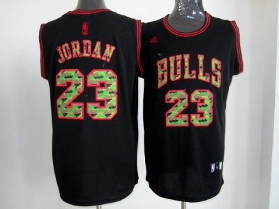nba chicago bulls #23 jordan black(camo fashion swingman)