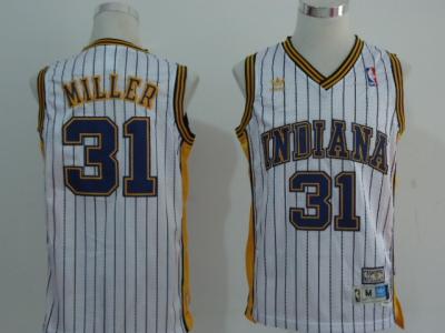 nba indiana pacers #31 miller white stripe jerseys(fans edition)