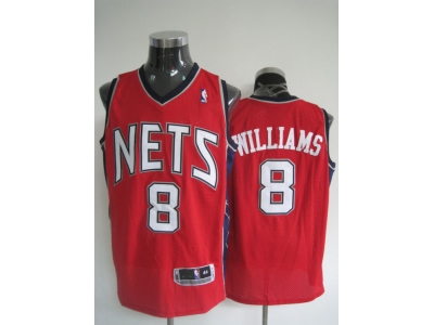 nba new jersey nets #8 williams red