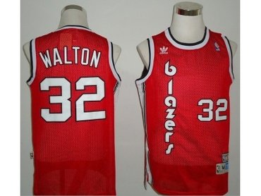 nba portland trailblazers #32 walton red